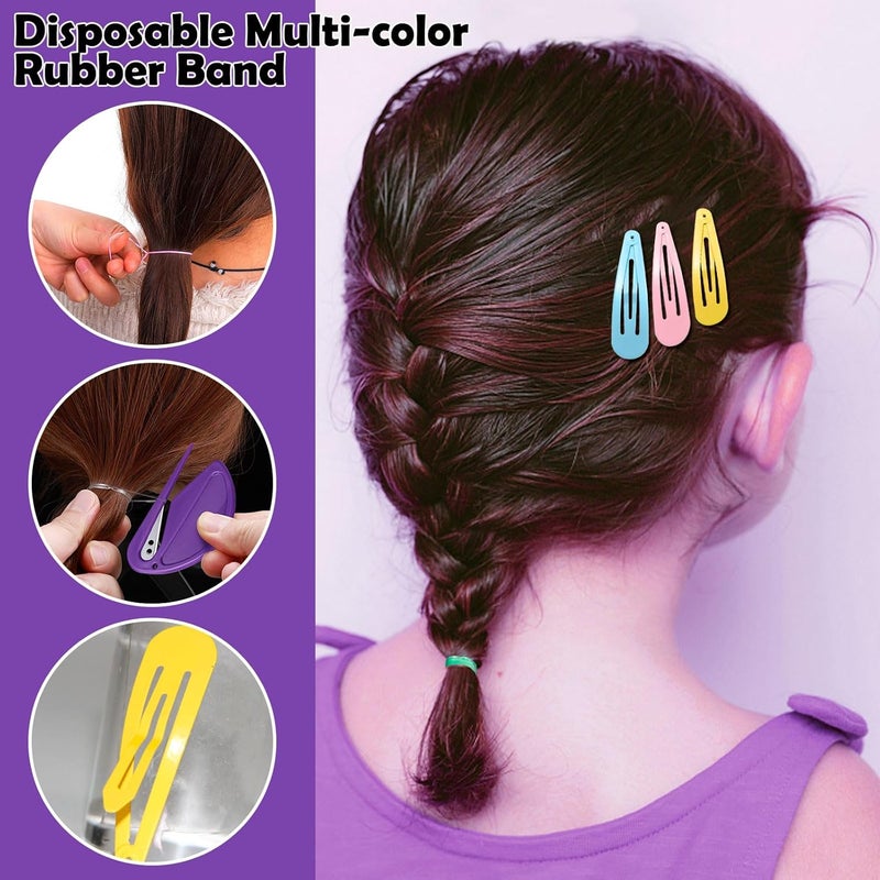 AuraRay 32 Colors Small Hair Rubber Bands with 16 Styling Tools, 2000 Pcs Elastic Girl Baby Hair Ties, Mini Bands with Elastic Cutter, Hair Accessories Xmas Stuff for Girls Baby Toddlers Kids - Image 4